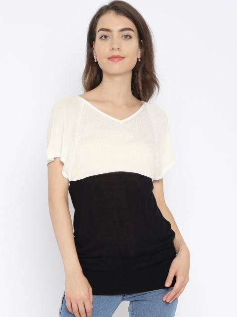 

United Colors of Benetton Women White & Black Top