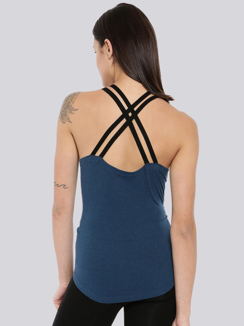 

Bamboo Tribe Women Blue Solid Styled Back Top