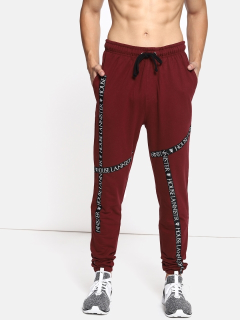 

Game of Thrones by Kook N Keech Men Maroon Printed Joggers