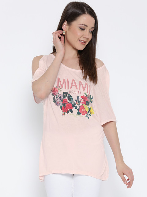 

United Colors of Benetton Women Pink Printed Top