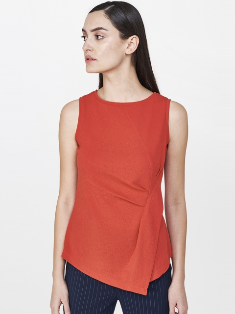 

AND Women Red Solid Top