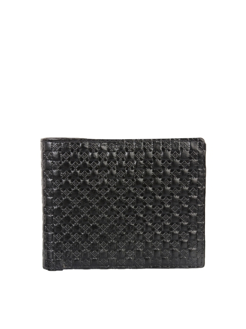 

Swiss Design Men Black Self Design Two Fold Wallet