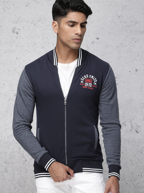 

Ecko Unltd Men Navy Blue Solid Sweatshirt