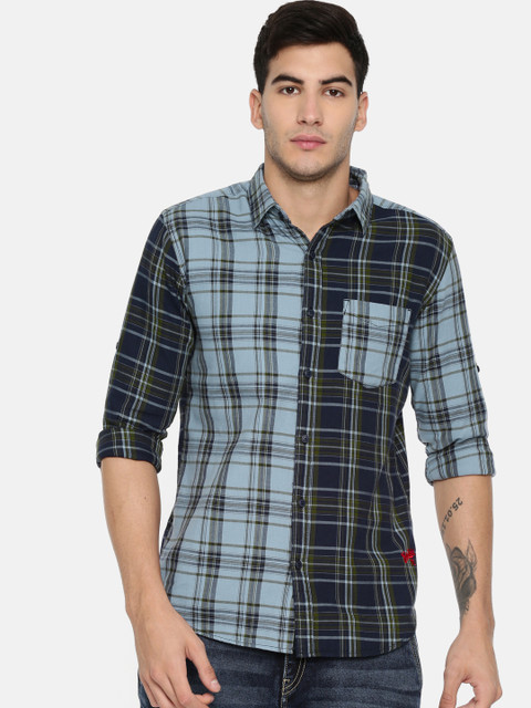 

Ecko Unltd Men Blue Slim Fit Checked Casual Shirt