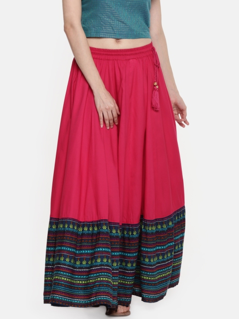 

AKKRITI BY PANTALOONS Women Pink Printed Maxi Skirt, Fuchsia