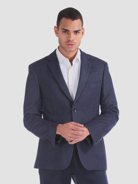 

Arrow New York Men Navy Blue Single Breasted Blazer