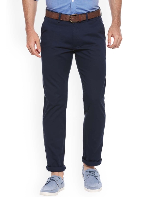 

Peter England Casuals Men Blue Slim Fit Solid Chinos