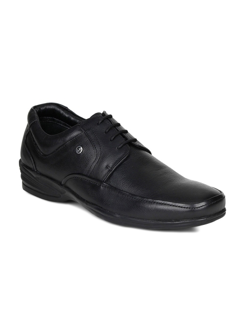 

Healers Men Black Solid Leather Formal Derbys