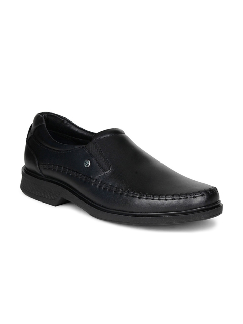 

Healers Men Black Solid Leather Formal Slip-On shoes