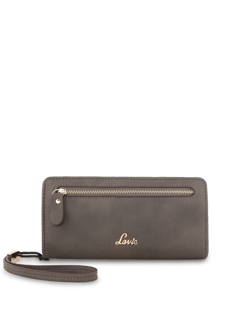 

Lavie Women Grey Solid Zip Around Wallet
