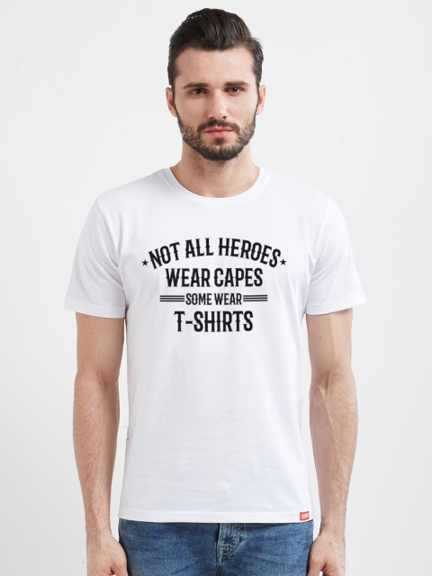 

WYO Men White Printed Round Neck T-shirt