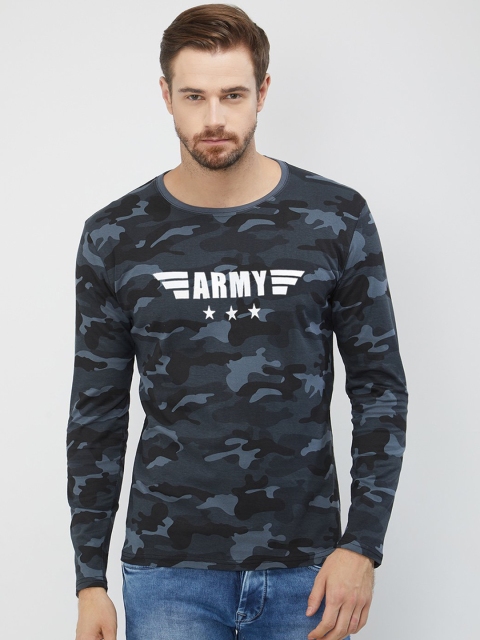 

WYO Men Charcoal Printed Round Neck T-shirt