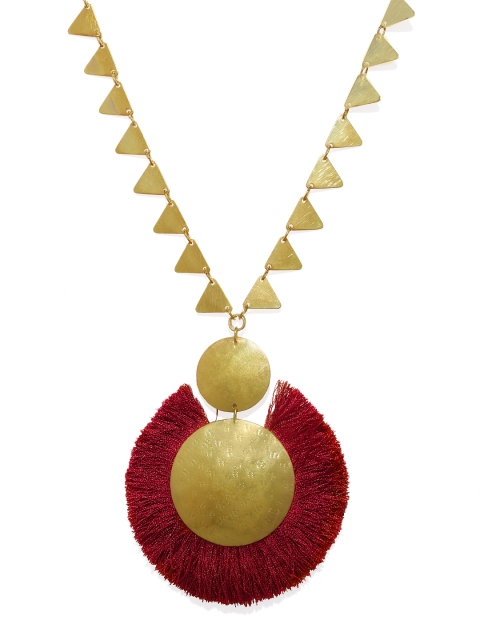 

Pipa Bella Red & Gold-Toned Metal Tassel Necklace
