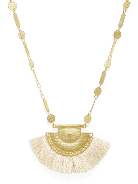 

Pipa Bella Beige Metal Tassel Necklace