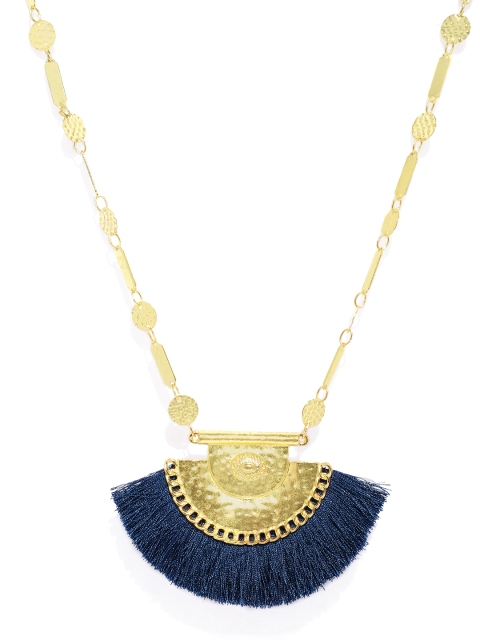 

Pipa Bella Blue & Gold-Toned Metal Tassel Necklace