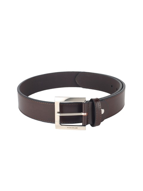

Peter England Men Brown Solid Leather Belt