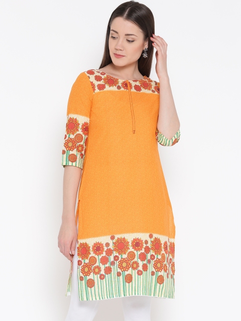 

Aurelia Women Orange Printed Kurta