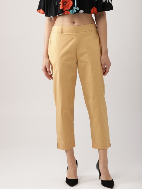 

Libas Women Beige Straight Fit Solid Trousers