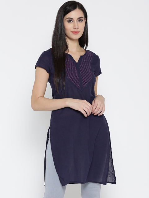 

Aurelia Women Navy Kurta, Navy blue