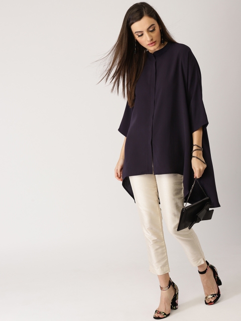 

Libas Navy Blue Solid High-Low Tunic