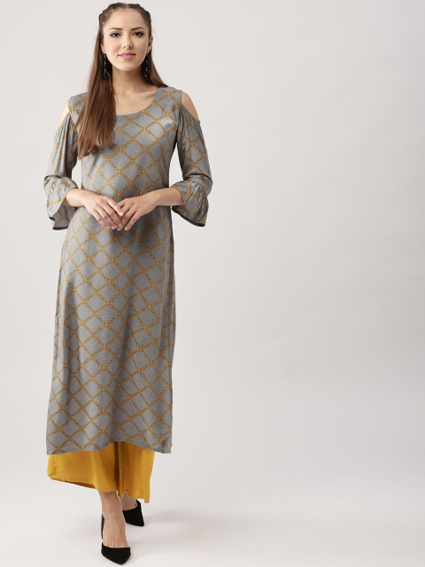 

Libas Women Black & White Printed Kurta with Palazzos