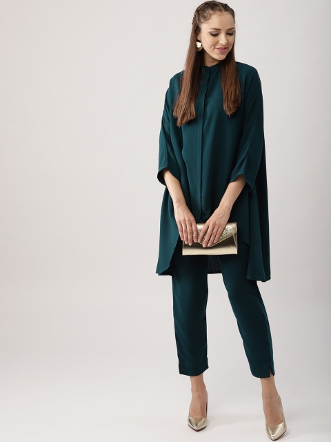 

Libas Women Teal Green Solid Kurta with Trousers