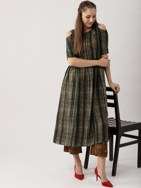 

Libas Women Olive Green Printed Kurta with Palazzos