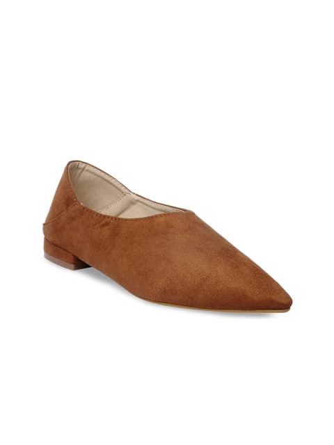

MSC Women Brown Solid Synthetic Ballerinas