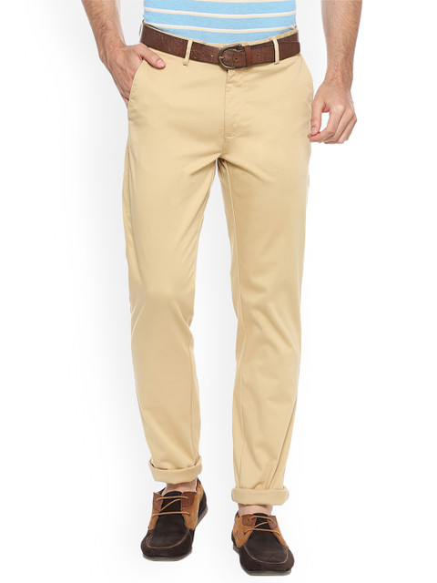 

Peter England Men Beige Slim Fit Solid Chinos