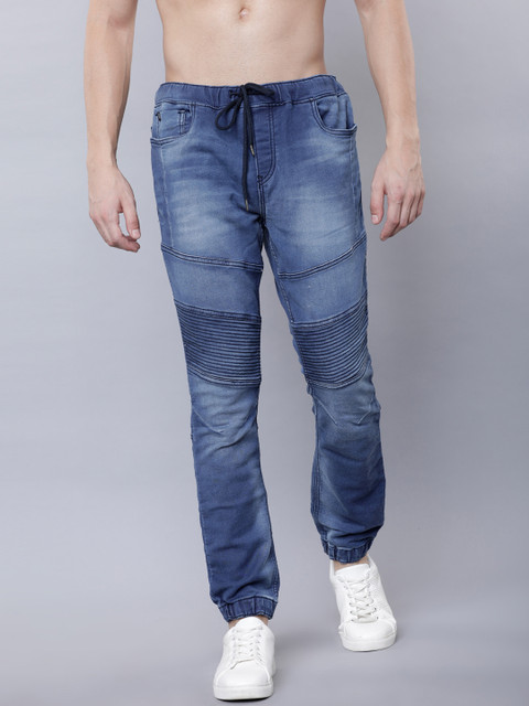 

LOCOMOTIVE Men Blue Jogger Mid-Rise Clean Look Stretchable Jeans