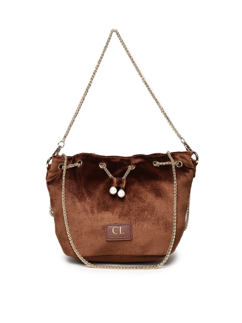 

Carlton London Bronze-Toned Solid Shoulder Bag, Tan