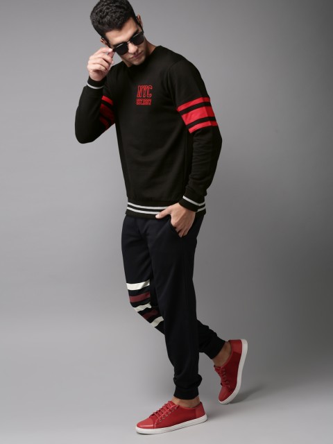 

HERE&NOW Men Black Solid Sweatshirt