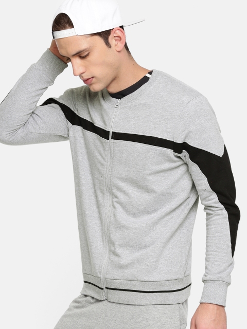 

HERE&NOW Men Grey Solid Sweatshirt