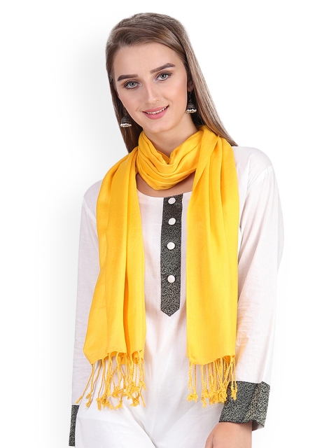 

Anekaant Women Yellow Solid Stole