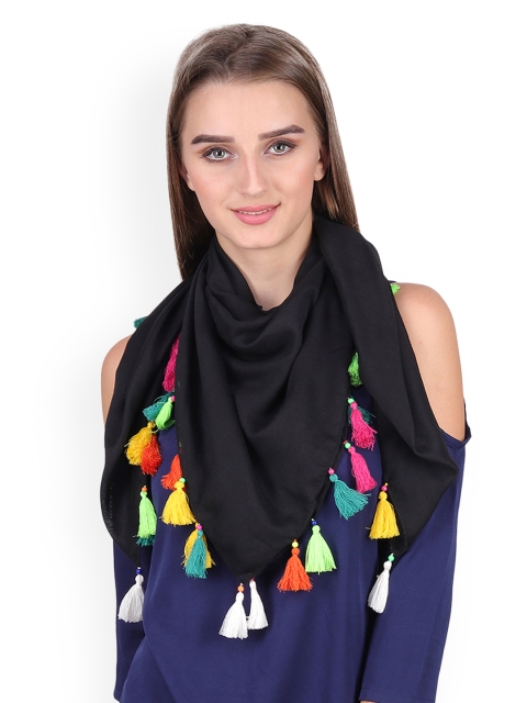

Anekaant Black Solid Scarf