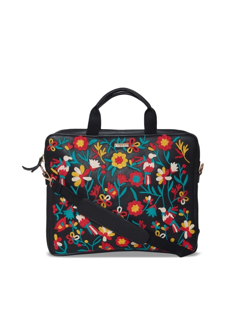 

Chumbak Unisex Black Textured Laptop Bag