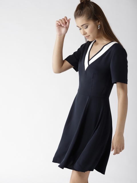 

Tommy Hilfiger Women Navy Blue Solid Fit and Flare Dress