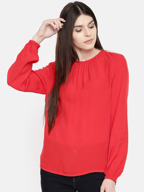 

Tommy Hilfiger Women Red Solid Top