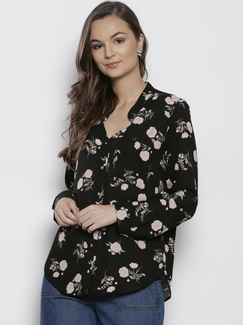 

DOROTHY PERKINS Women Black & Pink Regular Fit Printed Casual Shirt