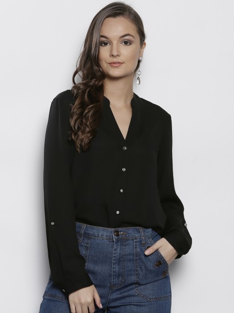 

DOROTHY PERKINS Women Black Regular Fit Solid Casual Shirt