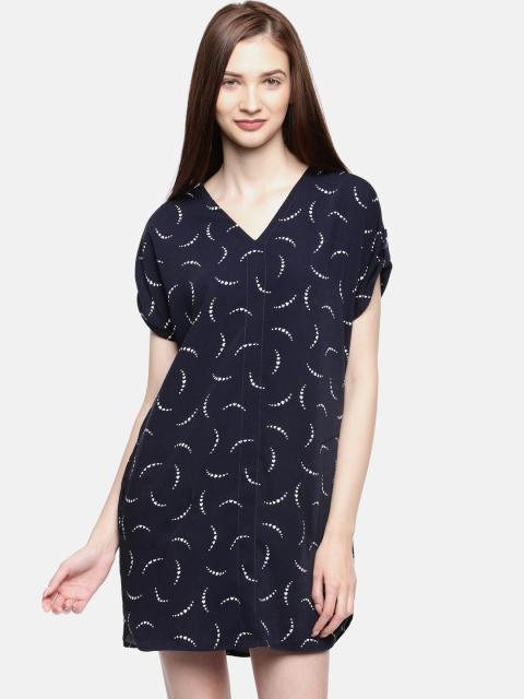 

Marks & Spencer Women Navy Blue Printed A-Line Dress