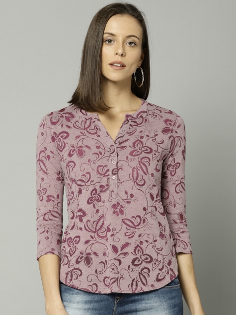 

Marks & Spencer Women Purple Printed Top
