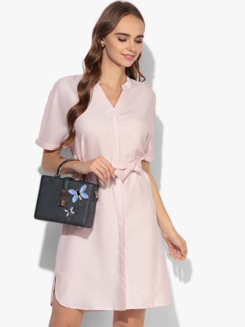 

Marks & Spencer Women Pink Solid Shirt Dress