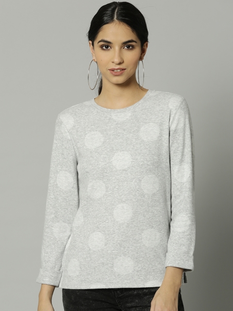 

Marks & Spencer Women Grey Printed Round Neck T-shirt