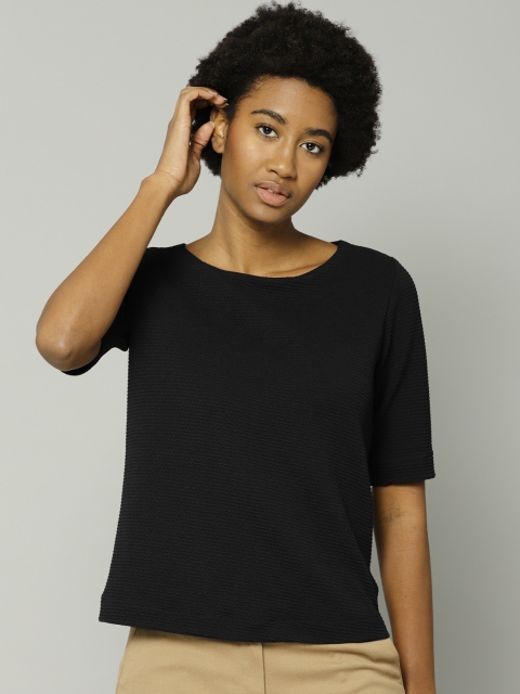 

Marks & Spencer Women Black Self-Design Top