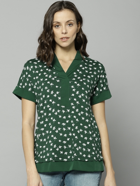 

Marks & Spencer Women Green Printed Top