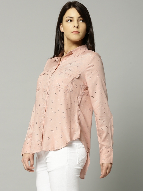 

Marks & Spencer Women Pink Regular Fit Printed Casual Shirt