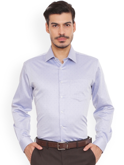 

Van Heusen Men Blue & Off-White Regular Fit Self Design Formal Shirt