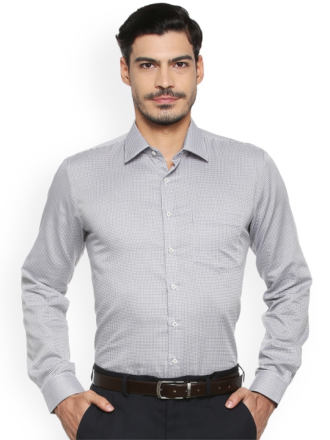 

Van Heusen Men Grey Slim Fit Checked Casual Shirt