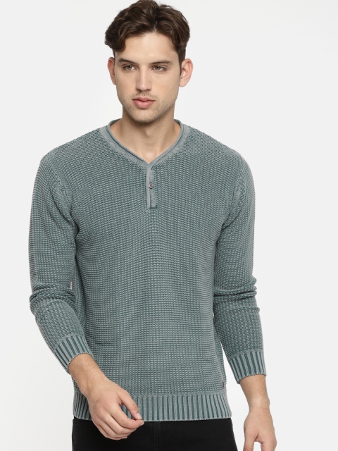 

SPYKAR Men Olive Green Solid Pullover